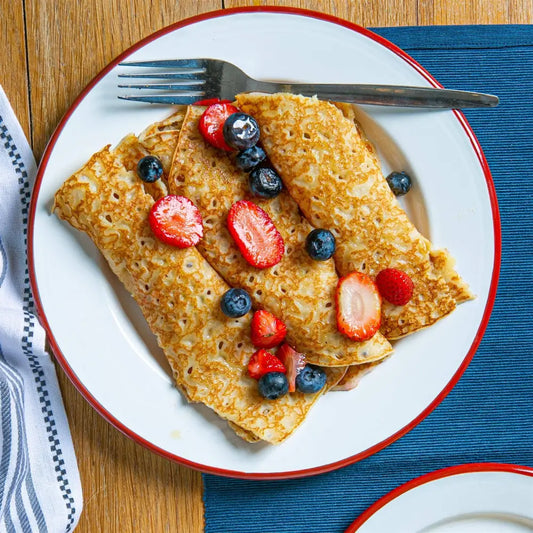 Rinkit Ltd - Argon Tableware White Enamel Dinner Plate - 25.5cm - Red