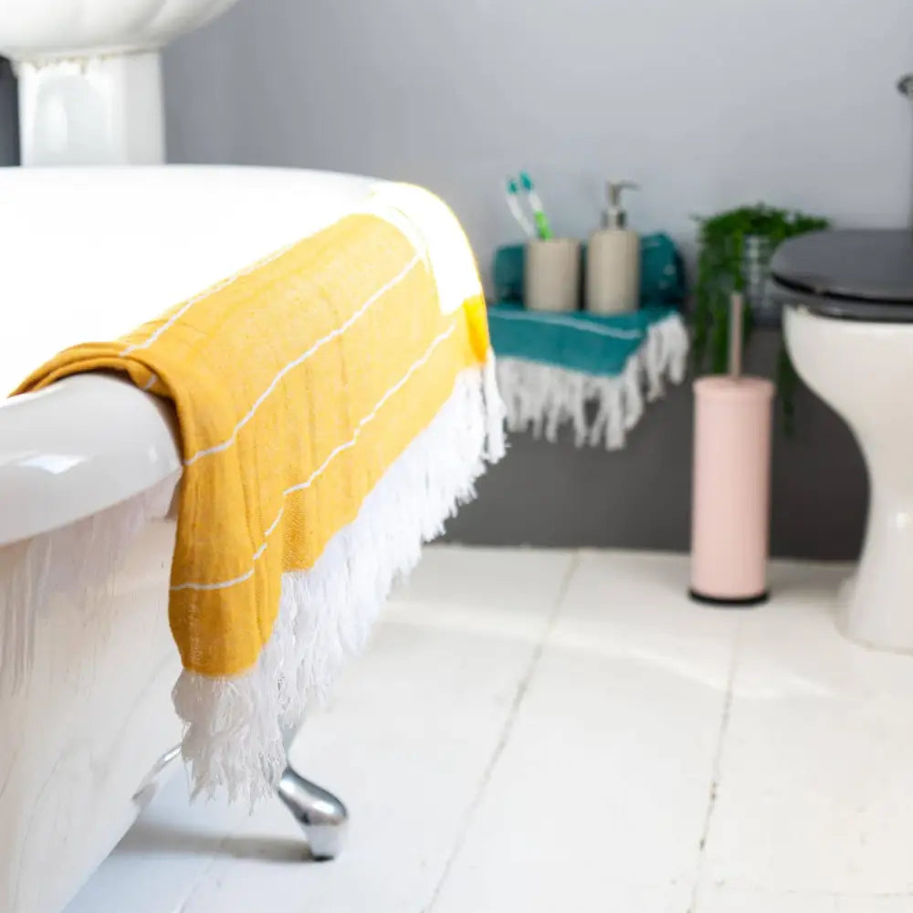 Rinkit Ltd - Nicola Spring 100% Turkish Cotton Beach Bath Towel - Mustard