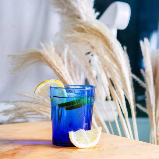 Nicola Spring Meknes Recycled Tumbler Glass Blue - PABOOM