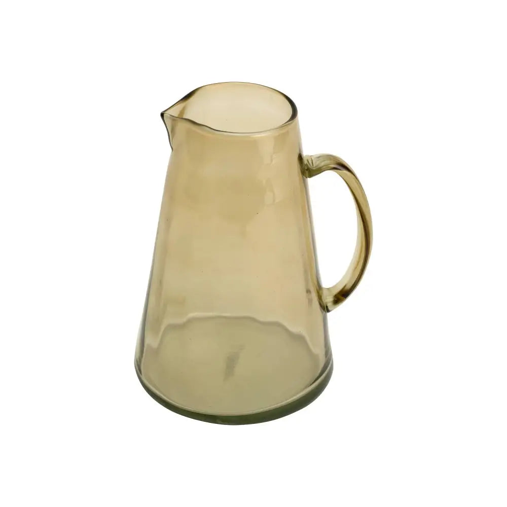 Recycled glass pitcher jug, olive green. - PABOOM