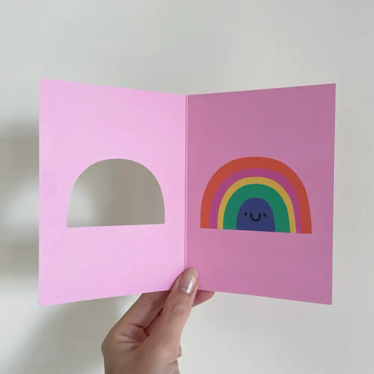 Rainbow Die Cut Card - PABOOM