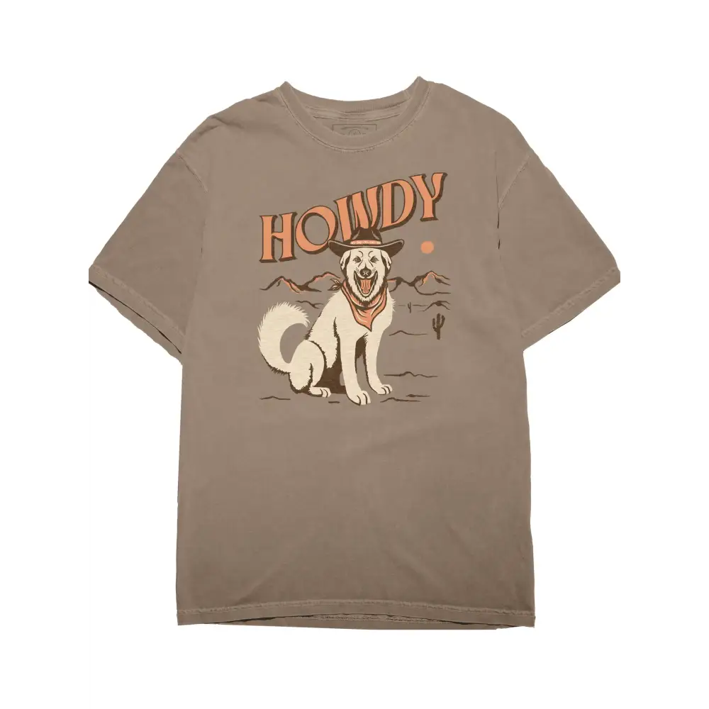 Howdy Western Tee Faded Brown - PABOOM