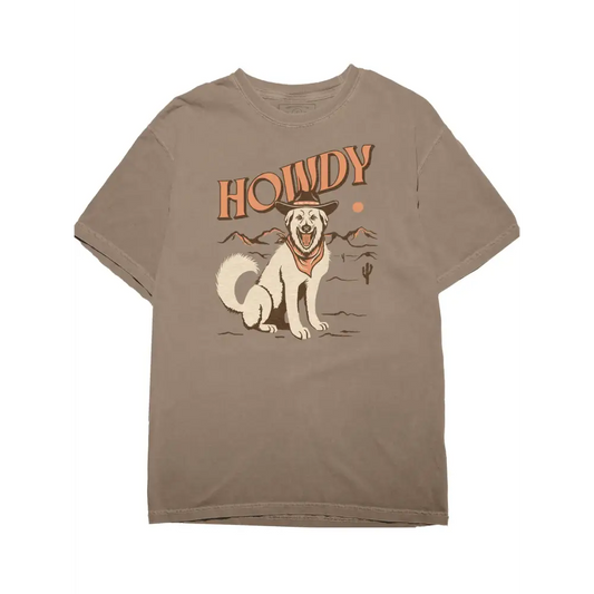 Howdy Western Tee Faded Brown - PABOOM