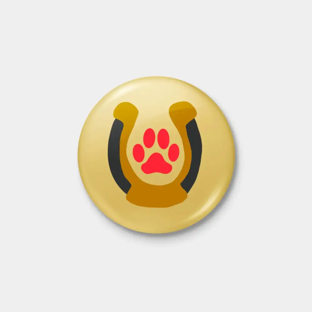 Lucky Paw Western Pinback Button - PABOOM