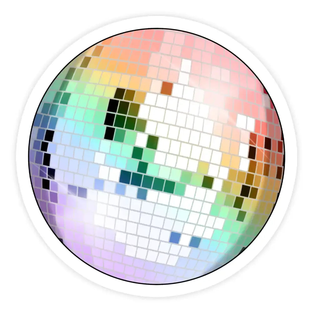Rainbow Disco Ball Sticker - PABOOM