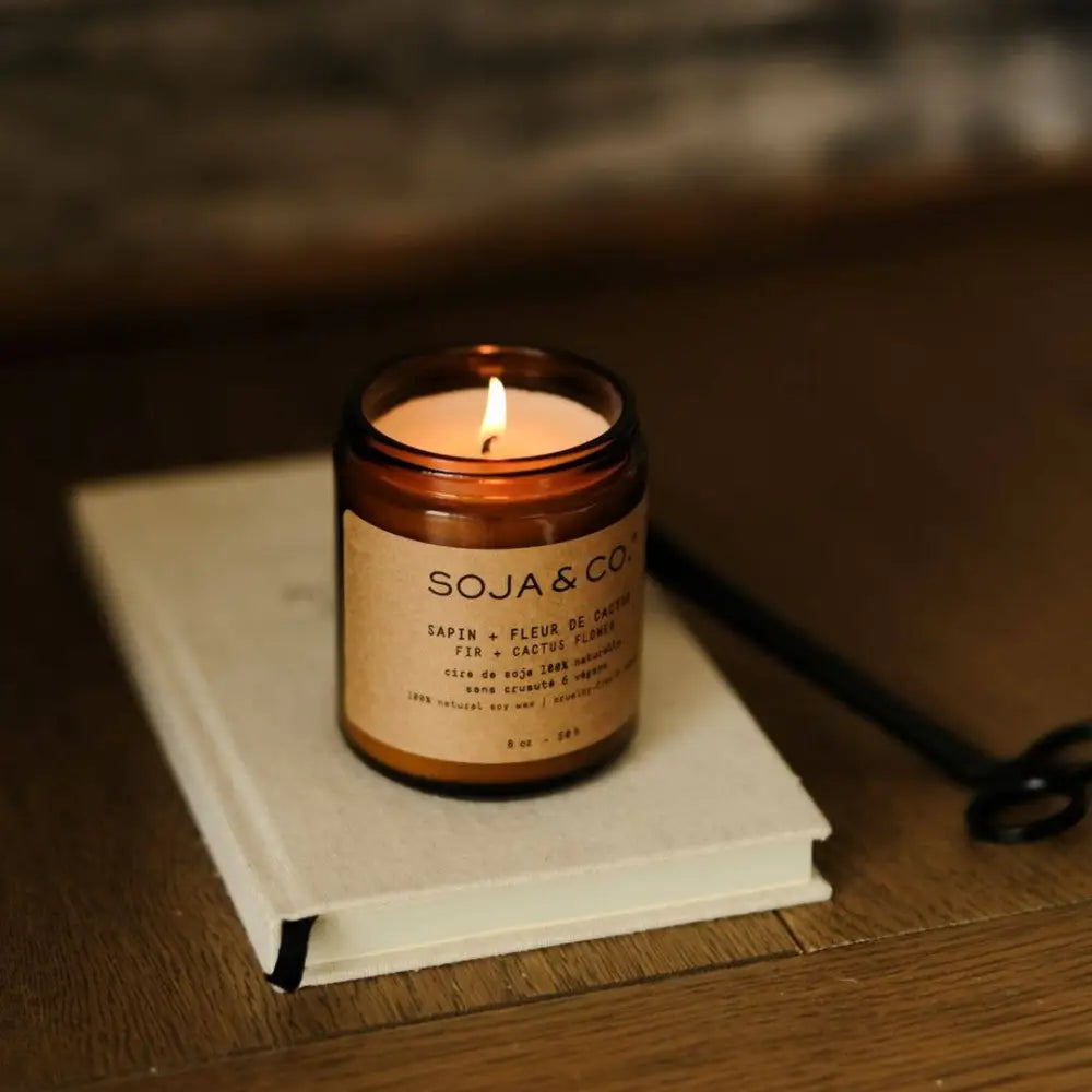 SOJA & CO. Soy Wax Candle 4oz - Fir + Cactus Flower