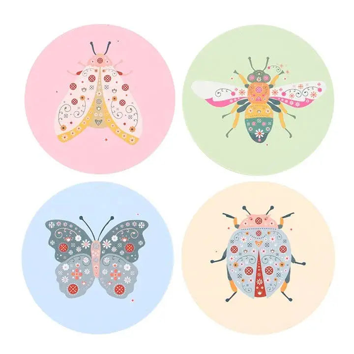 Something Different Wholesale - Floral Bug Coaster Set