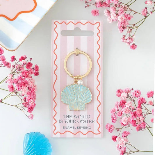 Something Different Wholesale - The World is Your Oyster Beachy Coastal Keyring