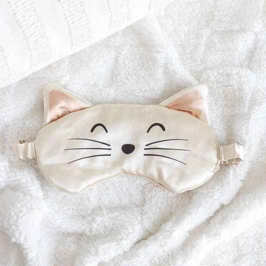 Something Different Wholesale - White Cat Face Satin Eye Mask
