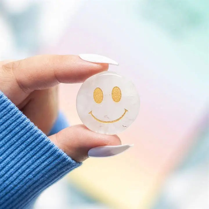 Something Different Wholesale - You Are Loved Rose Quartz Happy Face Crystal