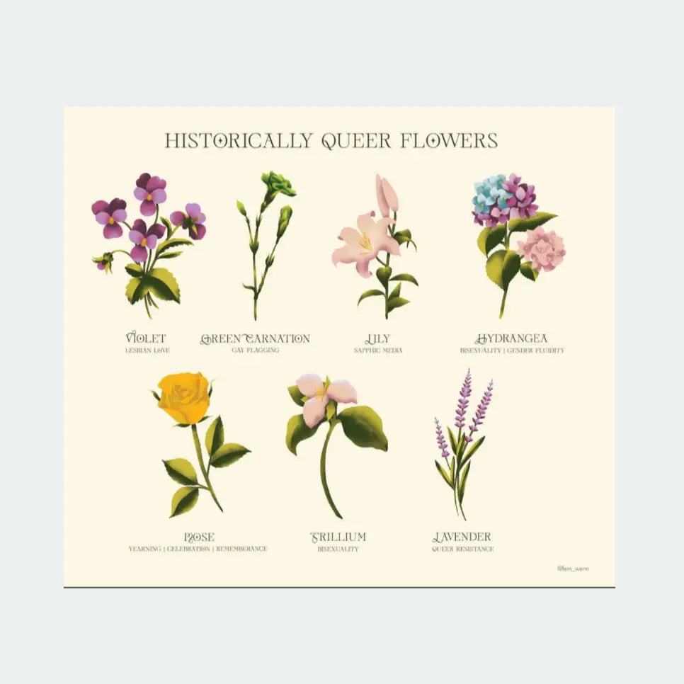 Historically Queer Flowers Bouquet Print - PABOOM