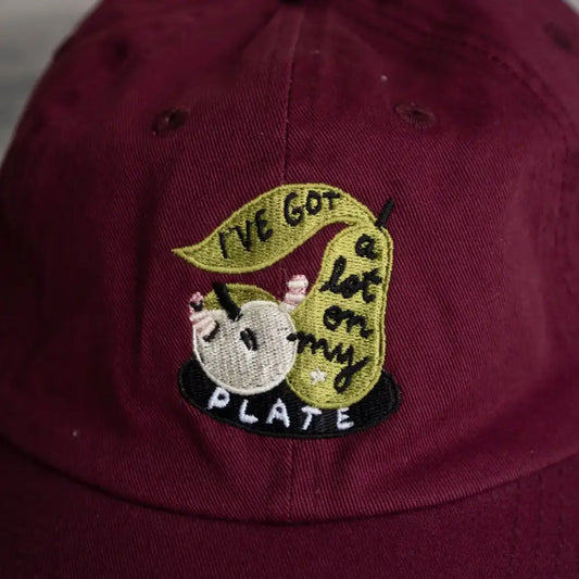 A Lot On My Plate Dad Hat Maroon - PABOOM