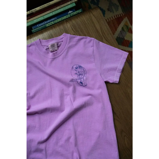 Stay Home Club - Been Better (Cone Kitty) T-Shirt | Funny graphic tee Purple Highlighter / Small