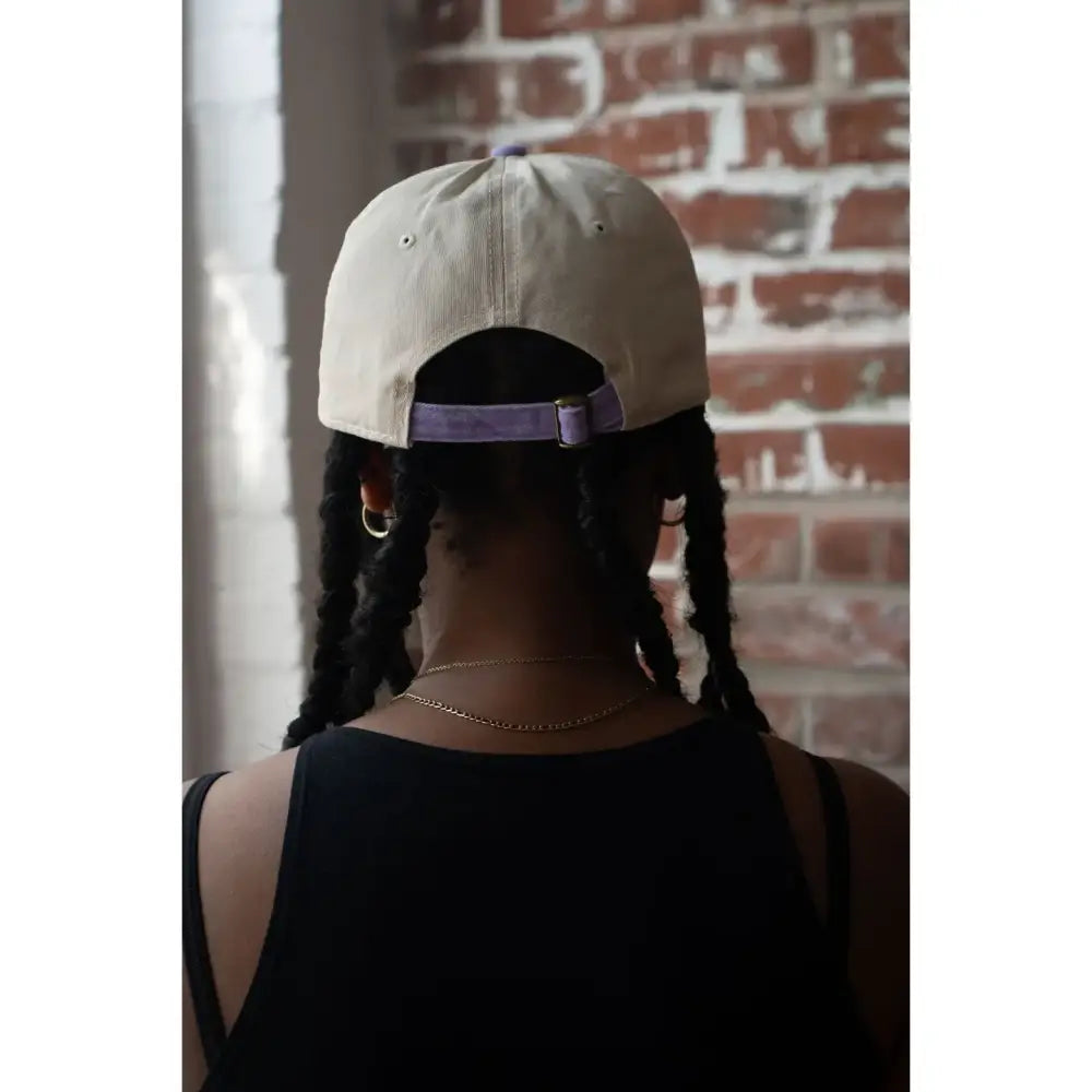 Going Nowhere Fast 2-Toned Dad Hat Cream/Purple - PABOOM
