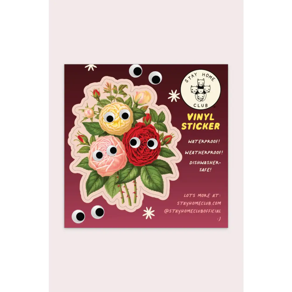 Googly Roses Vinyl Sticker - PABOOM