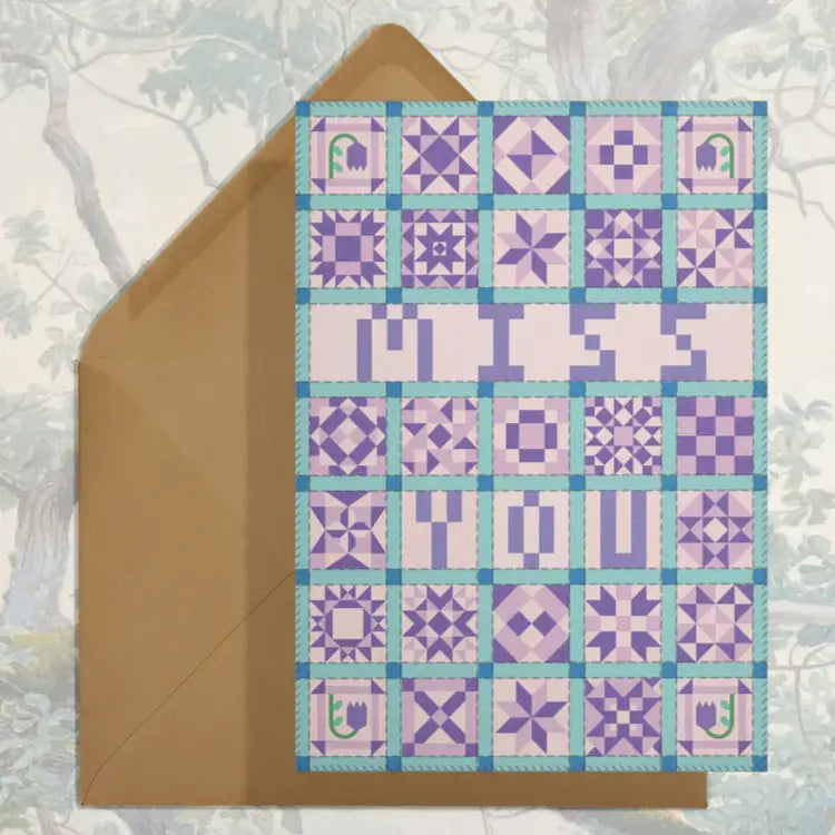 Miss You Patchwork Card - PABOOM