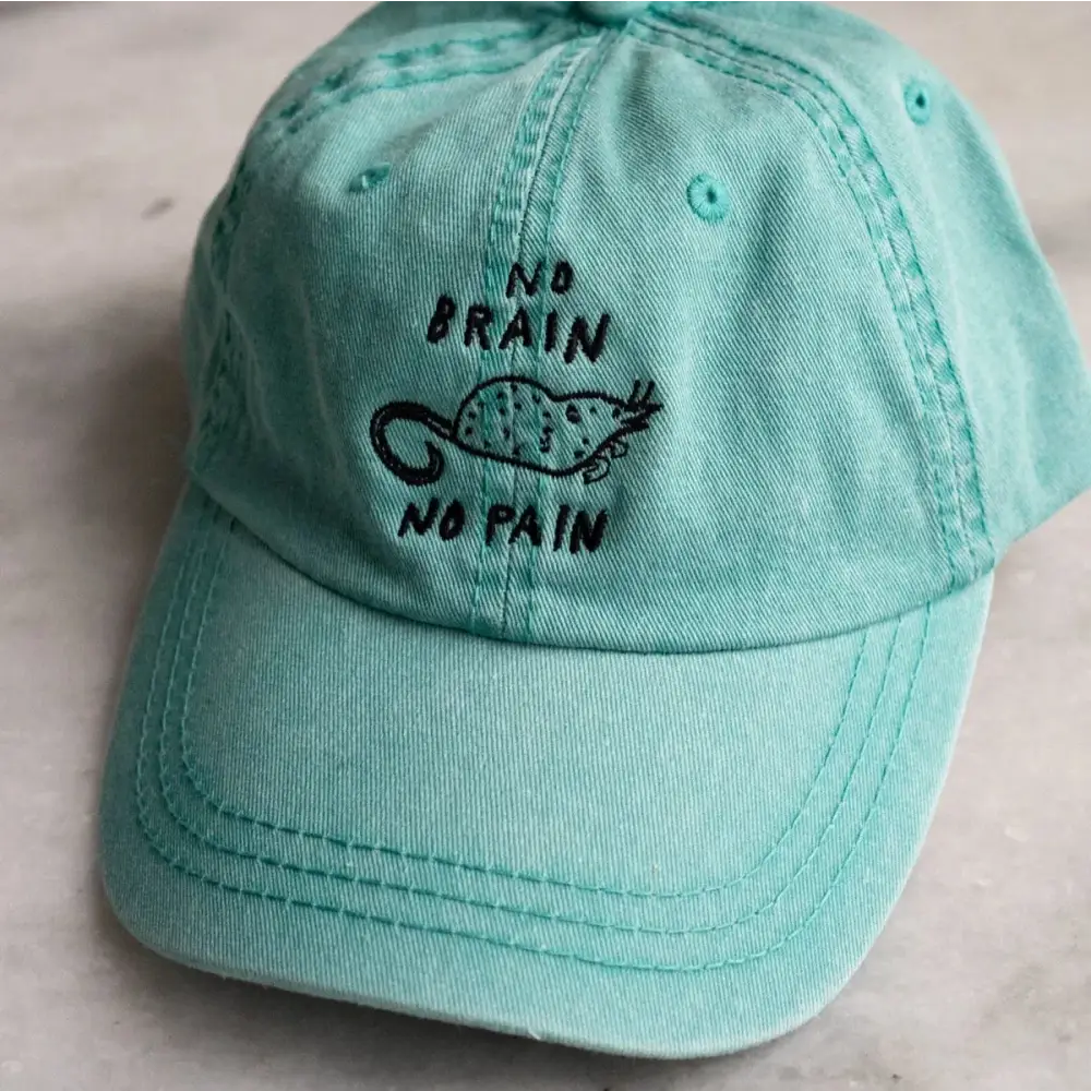 No Brain No Pain Dad Hat - Seafoam - PABOOM