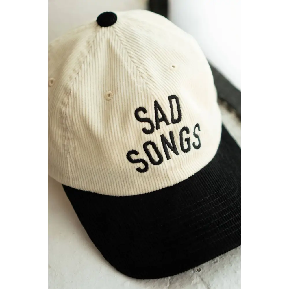 Stay Home Club - Sad Songs Two-Tone Corduroy Dad Hat | Embroidered Cord Vanilla / Licorice