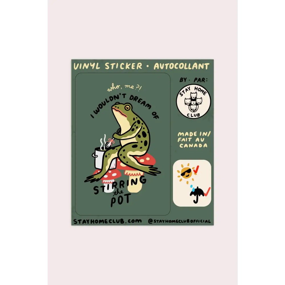 Stay Home Club - Stirring the Pot Sticker | Waterproof Vinyl