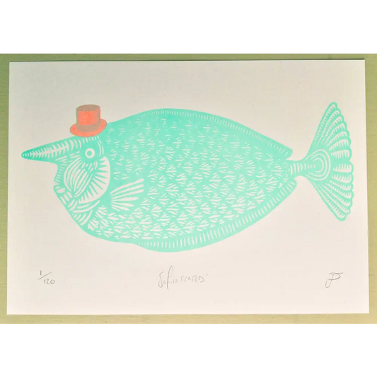 Strangford - SoFishticated - light green fish orange hat