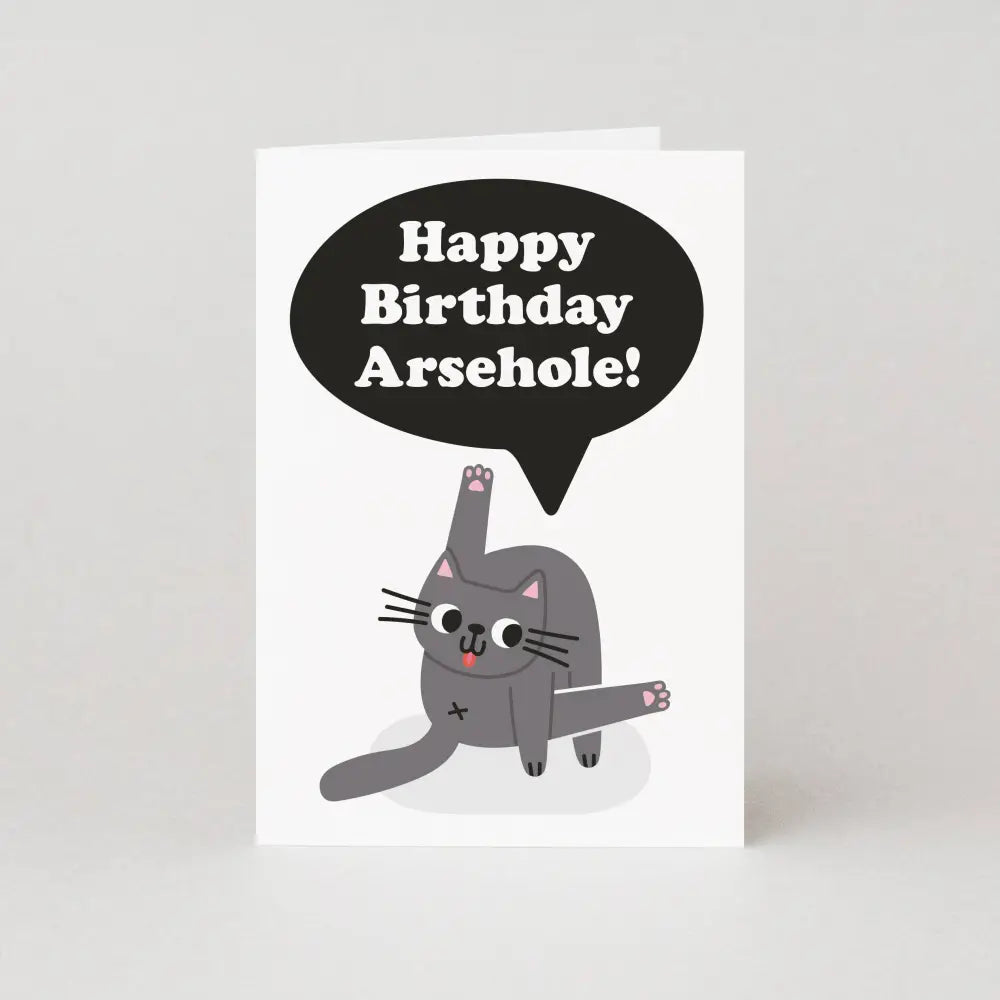 Studio Boketto - Arsehole Cat Birthday Card | Funny Cards for Adults