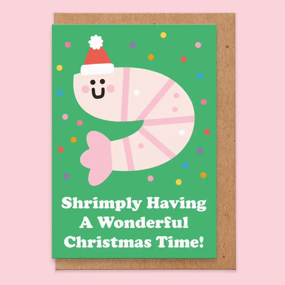 Shrimply Having A Wonderful Christmas Card - PABOOM