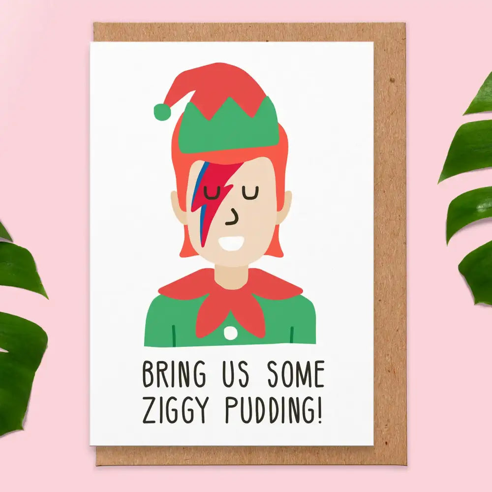 Ziggy Pudding Christmas Card - PABOOM