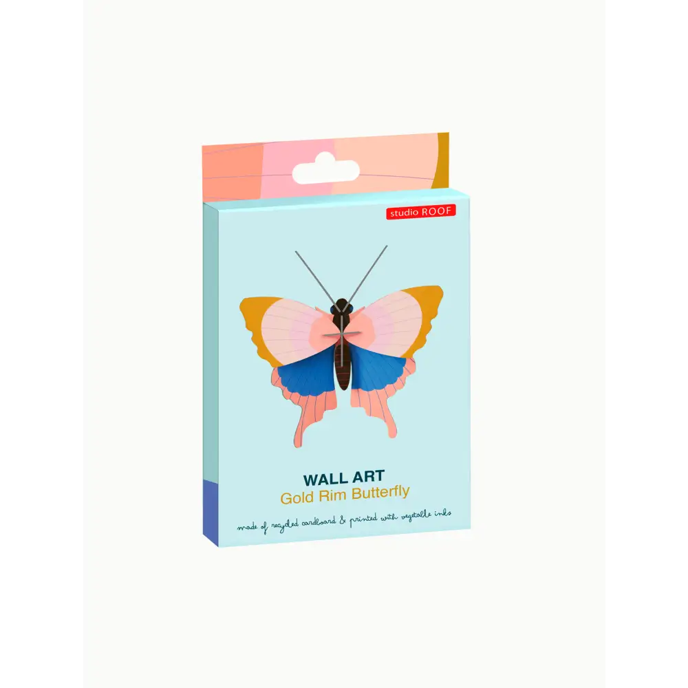 Studio Roof (no tariffs) - 3D Wall Art - Butterfly - Gold Rim