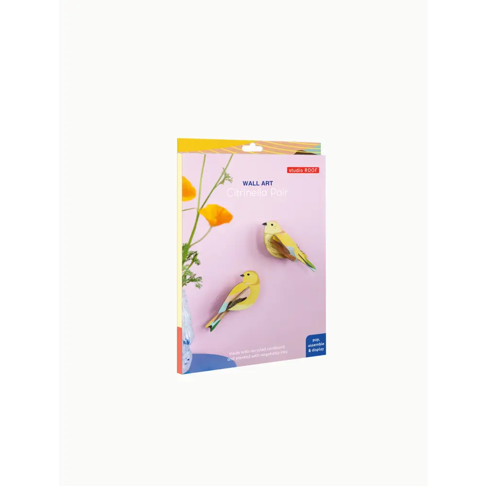 Studio Roof (no tariffs) - 3D Wall Art - Garden Birds - Citrinella Pair