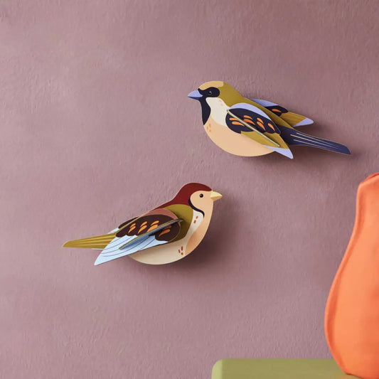 Studio Roof (no tariffs) - 3D Wall Art - Garden Birds - Sparrows