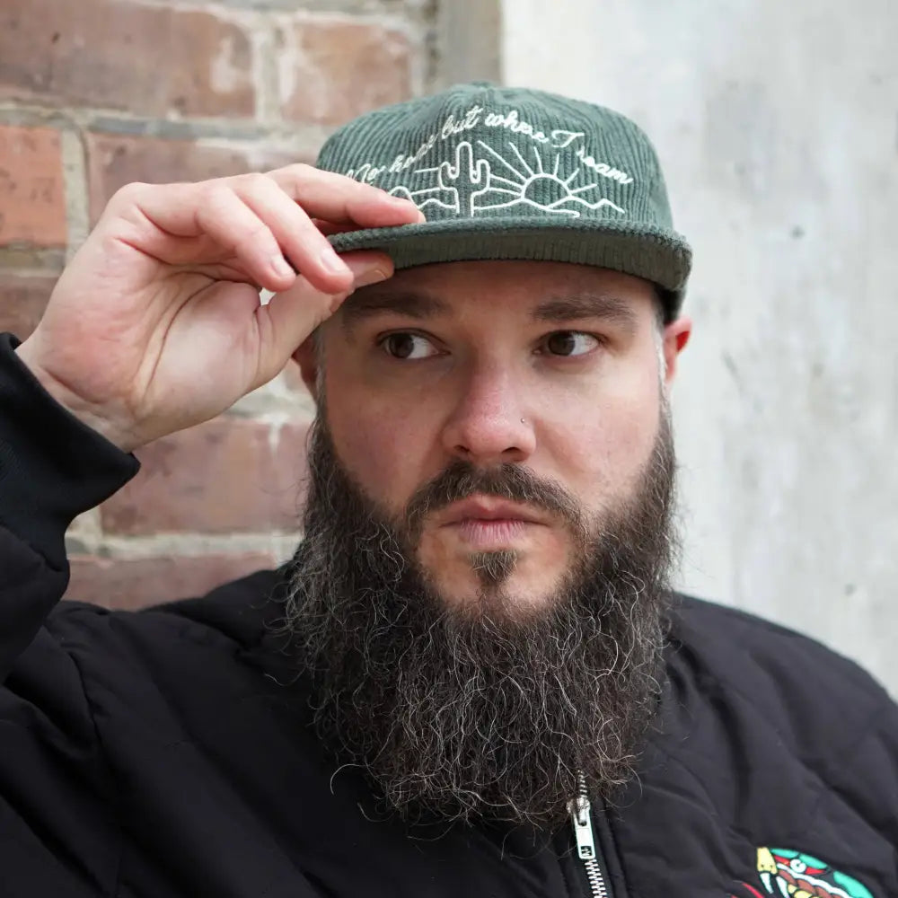 Stuntin Goods - No Home But Where I Roam Corduroy Hat Smoke Green