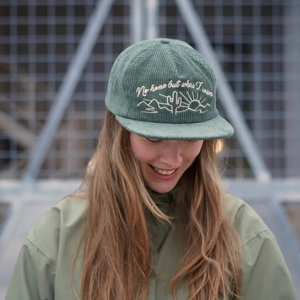 Stuntin Goods - No Home But Where I Roam Corduroy Hat Smoke Green