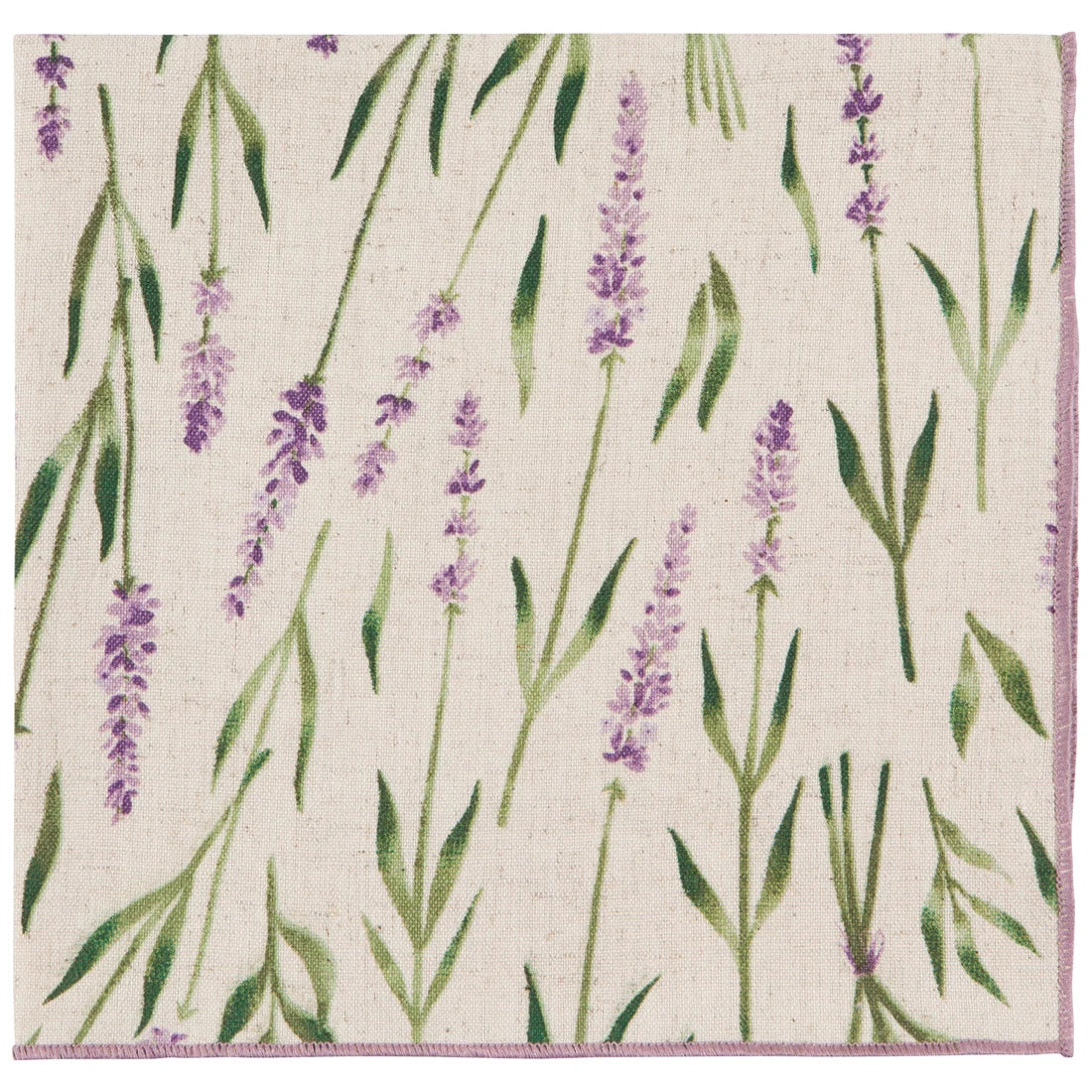 Single Lavender napkin unfolded, showing the full purple floral print - PABOOM