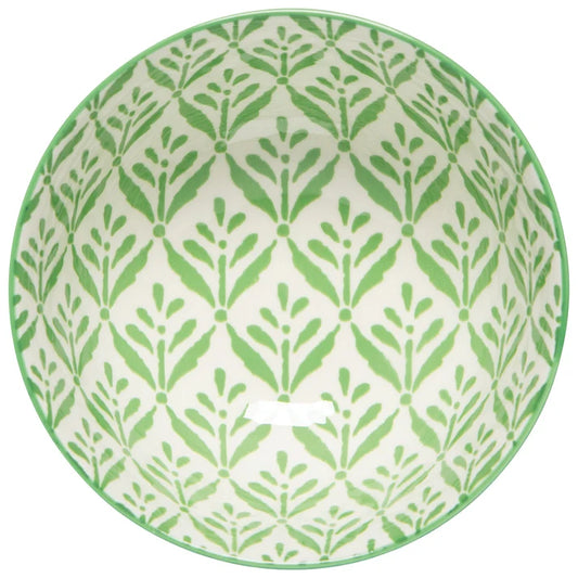 Green Leaf Stamped Bowl shown from the side to display the embossed exterior – PABOOM