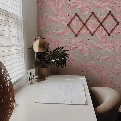 Flamingo Ballerina Peel and Stick Wallpaper, 28 sq. ft. - PABOOM