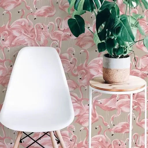 Flamingo Ballerina Peel and Stick Wallpaper, 28 sq. ft. - PABOOM