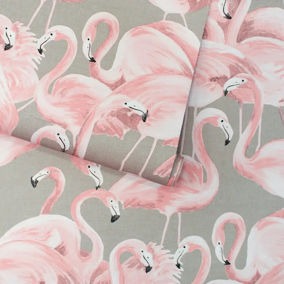 Flamingo Ballerina Peel and Stick Wallpaper, 28 sq. ft. - PABOOM