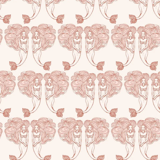 Mermaids Coral Peel and Stick Wallpaper, 28 sq. ft. - PABOOM