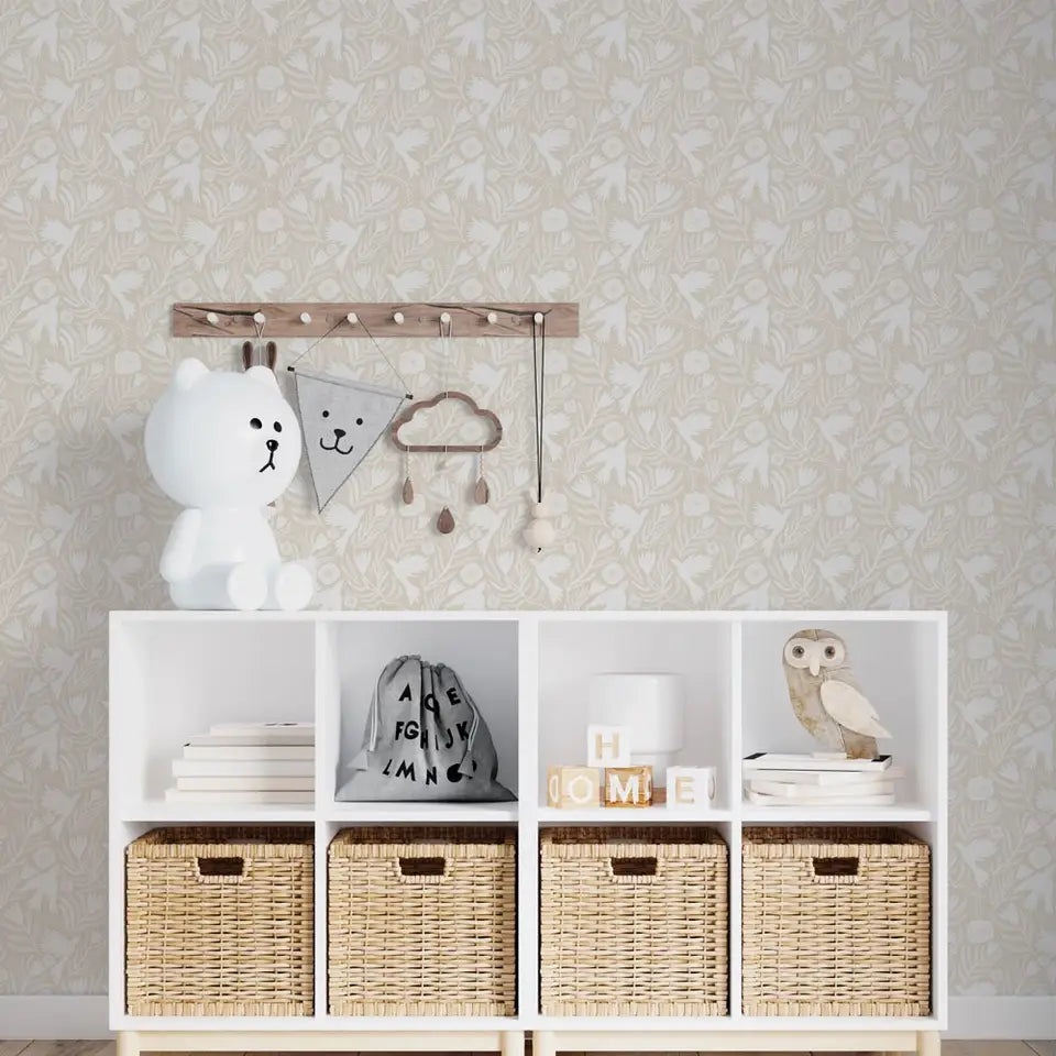 Otomi Dove Ivory Peel and Stick Wallpaper, 28 sq. ft. - PABOOM