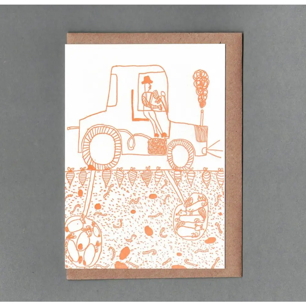 The Passenger Press - Tractor Letterpress Card