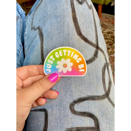 Just Getting Bi Rainbow Sticker - PABOOM