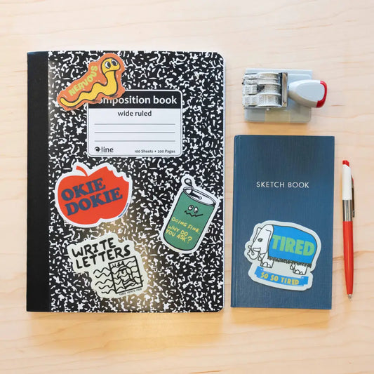 Nervous Worm Sticker - PABOOM