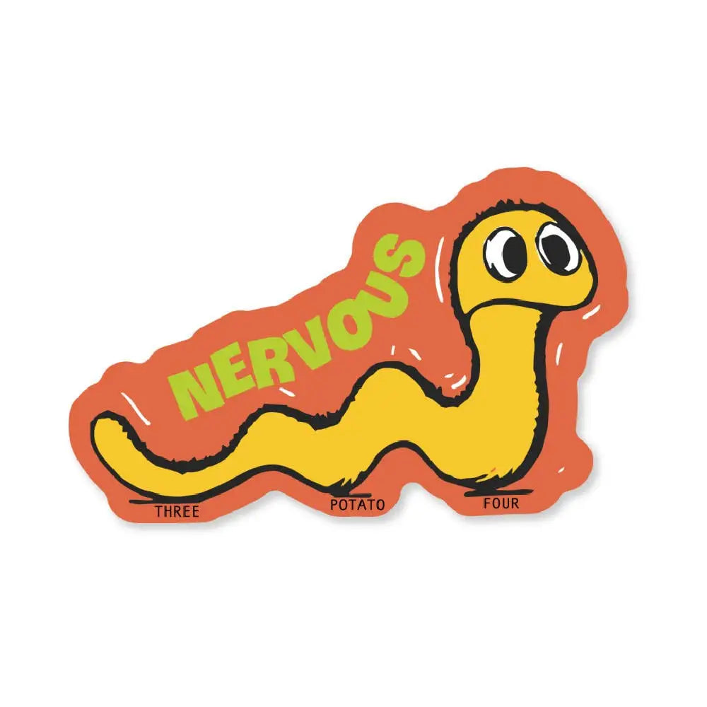 Nervous Worm Sticker - PABOOM