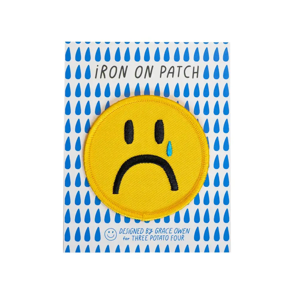 Sad Face Embroidered Patch - PABOOM