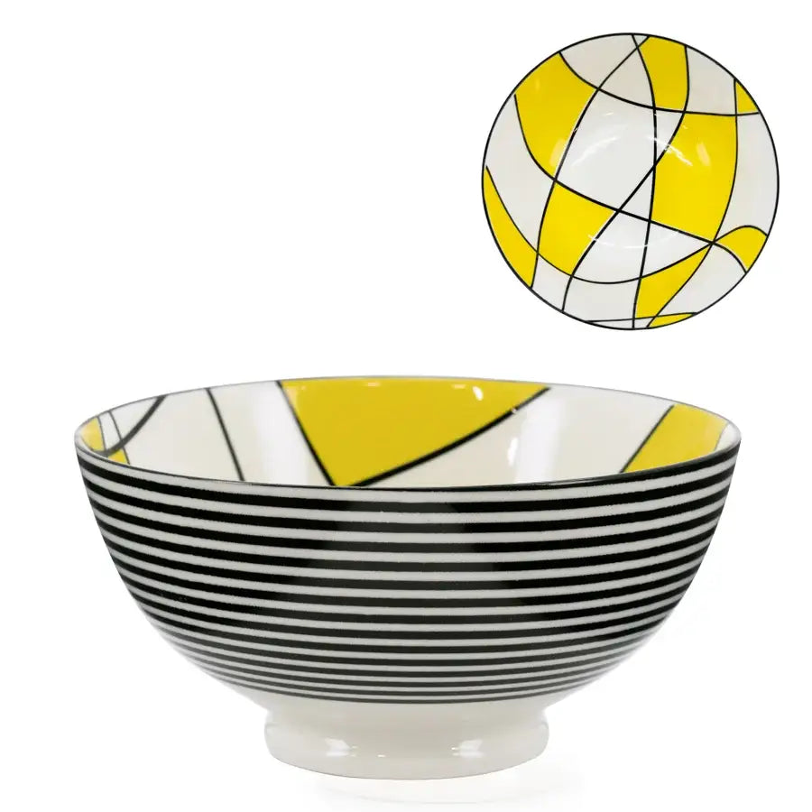 Kiri Collection Abstract Yellow Medium Bowl - PABOOM