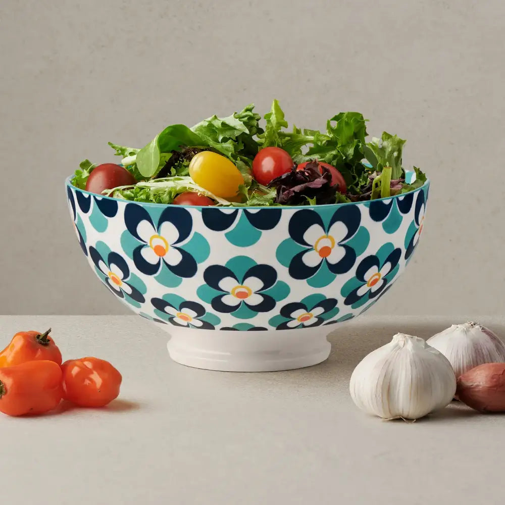 Torre & Tagus - Kiri Teal + Blue Daisy Bowl