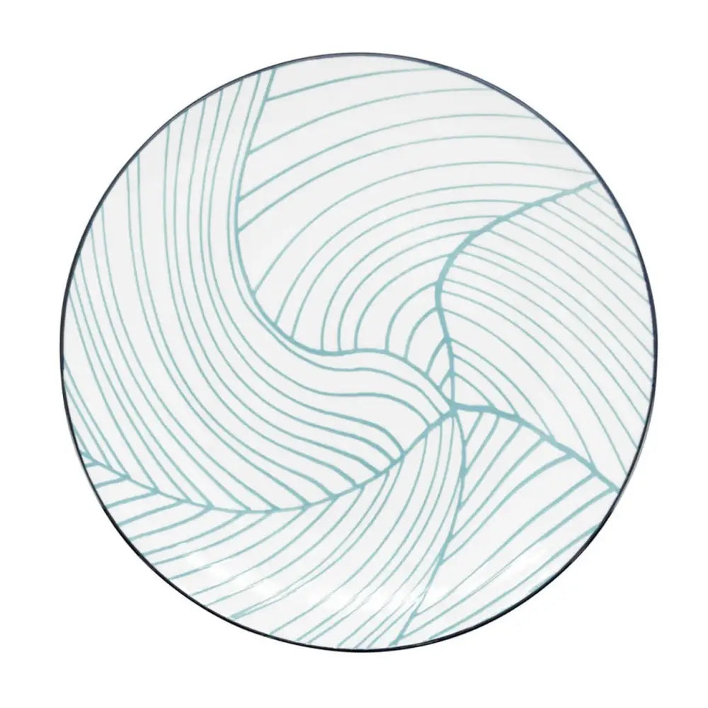 Kiri Collection Teal Linear Leaf Bowl Medium - PABOOM