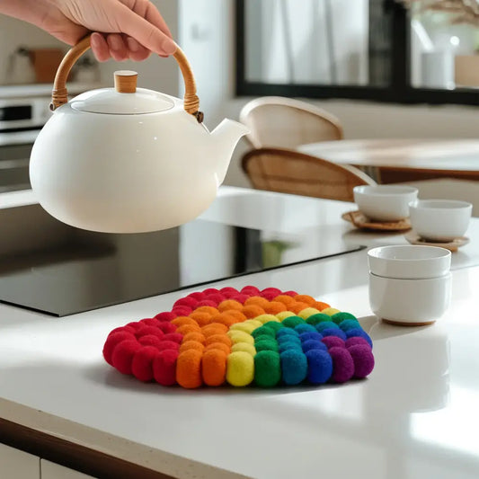 Modwool Ball Trivet Heart Shaped Trivet - PABOOM