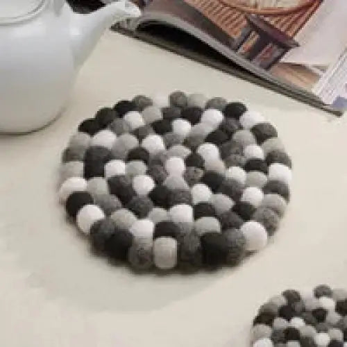Modwool Black Felt Ball Trivet - PABOOM