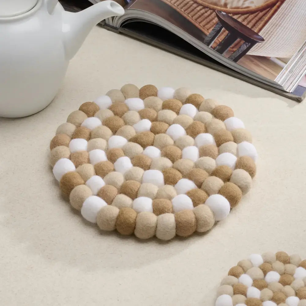 Modwool Felt Ball Trivet Taupe - PABOOM